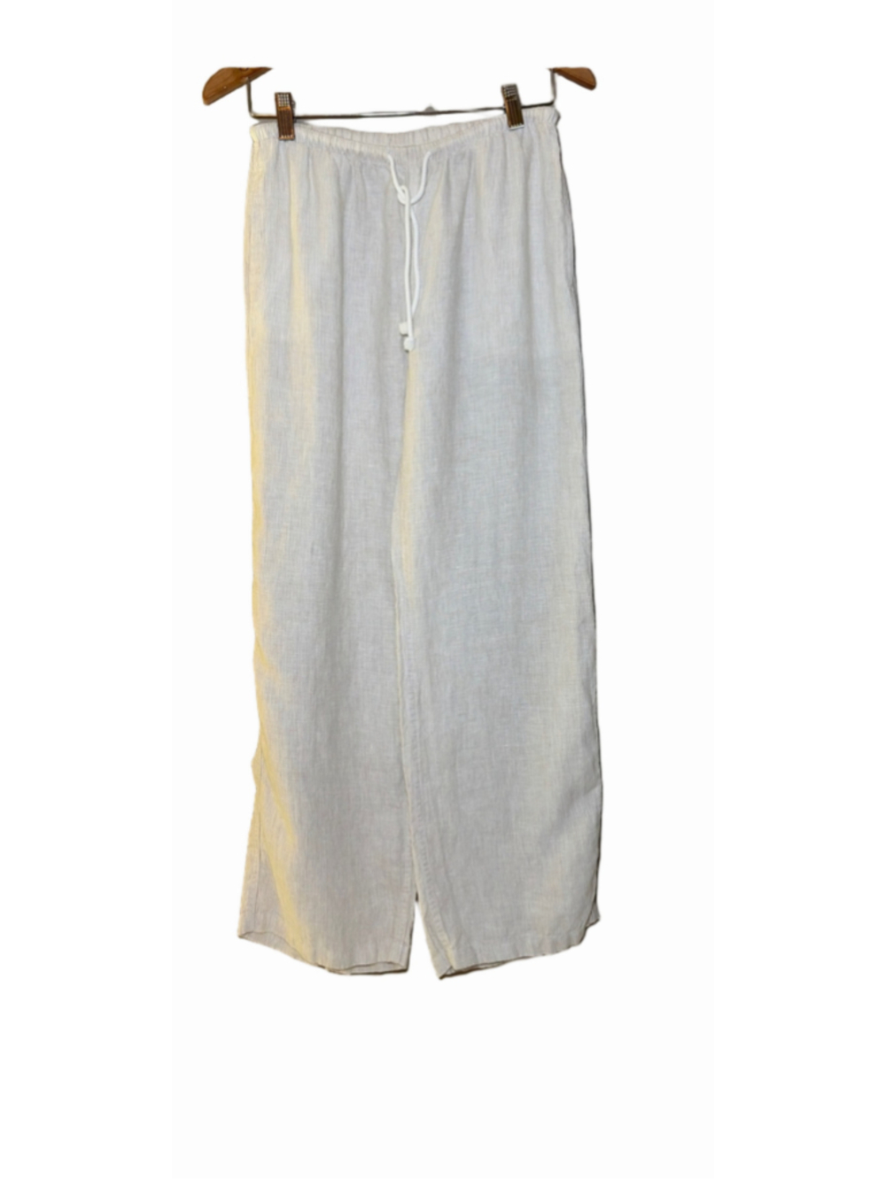 Aritzia TNA Charleston Linen Pant Tan White Fine Stripe Linen Pant Size XS